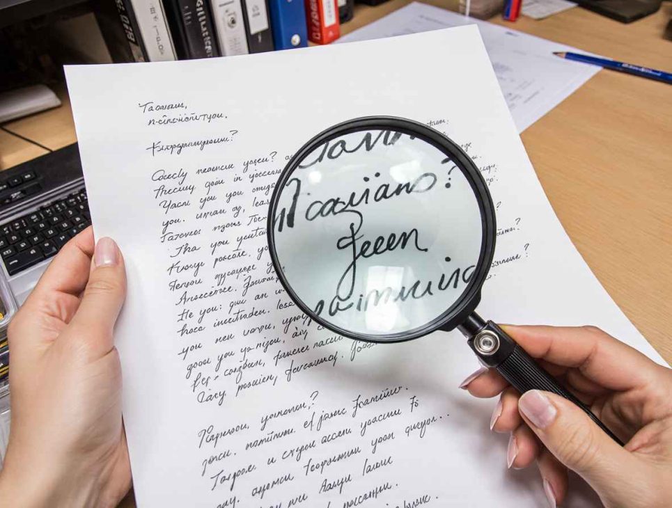 Сертификат судебного эксперта по исследованию почерка и подписей